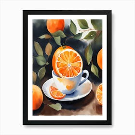 Cup And Orange. Art Print