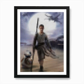 Star Wars The Force Awakens In A Pixel Dots Art Style 1 Art Print