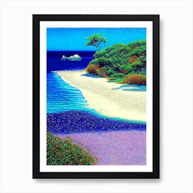 Jericoacoara Brazil Pointillism Style Tropical Destination Art Print