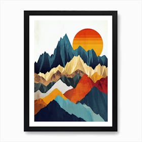 Peaks of Tranquil Minimalism Art Print