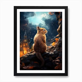 Squirrel In The Forest Art Print