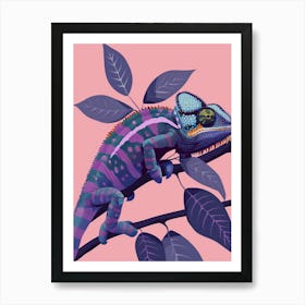 Panther Chameleon Abstract Modern Illustration 2 Art Print