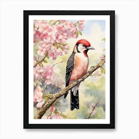 Storybook Animal Watercolour Woodpecker 3 Art Print