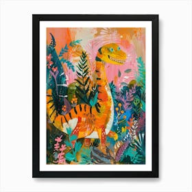 Abstract Tiger Dinosaur Painting Art Print