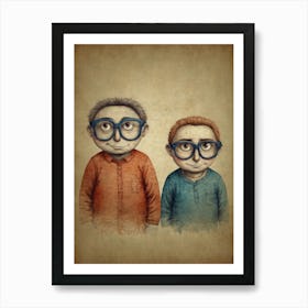 Two Old Men With Glasses Art Print