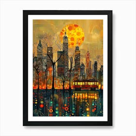 New York City At Night 7 Art Print