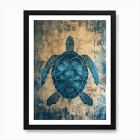 Ornamental Sea Turtle Wallpaper Style 4 Art Print
