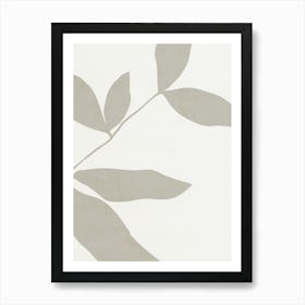 Gray Leaves 01 Art Print