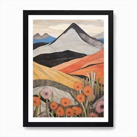 Ben Vane Scotland Colourful Mountain Illustration Art Print