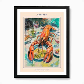 Kitsch Lobster Banquet Painting 2 Poster Art Print