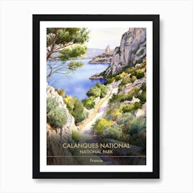 Calanques National Park France Watercolour 3 Poster