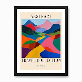 Abstract Travel Collection Poster New Zealand 1 Art Print