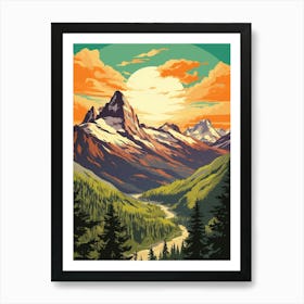 North Cascades National Park Retro Pop Art 14 Art Print