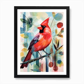 Bird Painting Collage Cardinal 3 Art Print