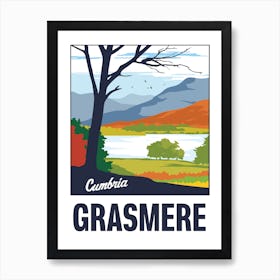 Grasmere Lake District Travel Poster Art Print