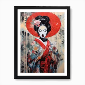 Grafitti Of A Geisha Street Art 8 Art Print