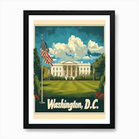 Aihrgdesign A Mid Century Modern Travel Poster For Washington DC 1 Art Print