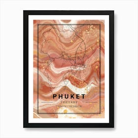 Phuket Map Art Print