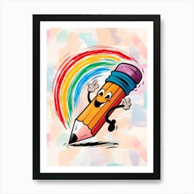 Rainbow Pencil Art Print