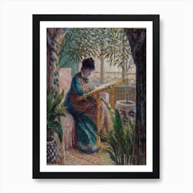 Madame Monet Embroidering, Claude Monet Art Print