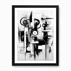 Transformation Abstract Black And White 10 Art Print