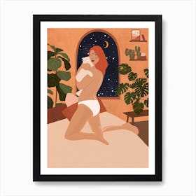 Cat Lady Art Print