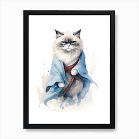 Ragdoll Cat As A Jedi 3 Art Print