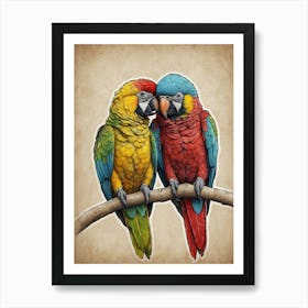 Two Parrots 2 Art Print