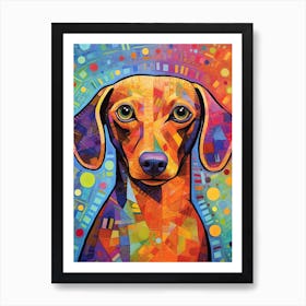 Dachshund abstract dog print 1 Art Print