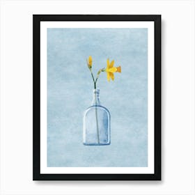 Daffodil In A Bottle Art Print