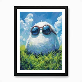 Owl In Sunglasses Art Print