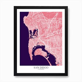 San Diego California Pink Purple Art Print