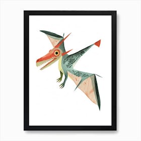 Pteranodon Dinosaur Cute Watercolour 2 Art Print