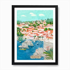 Dubrovnik Blue & Mint Art Print
