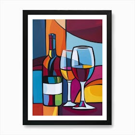 Wine And Glasses 2 Art Print