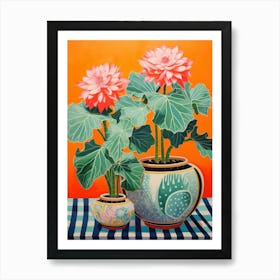 Cactus Painting Maximalist Still Life Lophophora Williamsii Cactus 3 Art Print