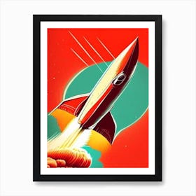 Rocket Vintage Sketch Space Art Print