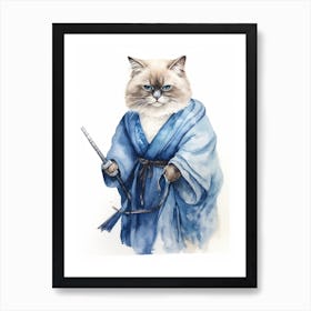 Birman Cat As A Jedi 4 Art Print