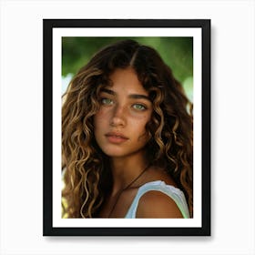 Girl With Curly Hair 1 Art Print