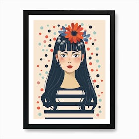 Girl With Flowers 14 Art Print