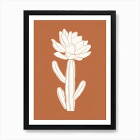 Cactus Line Drawing Acanthocalycium Cactus 4 Art Print