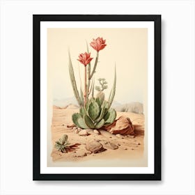 Vintage Cactus Illustration Carnegiea Gigantea 2 Art Print