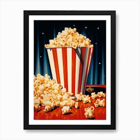 Vintage Movie Theatre Popcorn Art Print