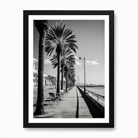 Limassol, Cyprus, Mediterranean Black And White Photography Analogue 3 Art Print