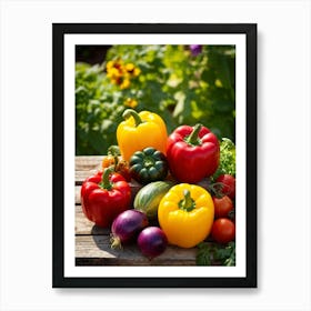 Assorted Vegetables Straight From The Garden Rich In Color And Variety Including Vibrant Red Tomat (3) Art Print