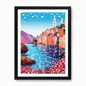 Camogli, Italy, Illustration In The Style Of Pop Art 3 Art Print