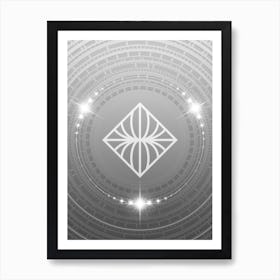 Geometric Glyph in White and Silver with Sparkle Array n.0344 Art Print