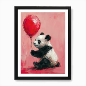 Cute Panda 1 With Balloon Art Print