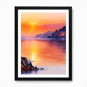 Lake Baikal Watercolour 3 Art Print