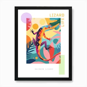 Colourful Rainbow Lizard Modern Abstract Illustration 5 Poster Art Print